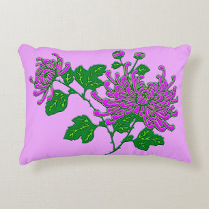 Chinese spider chrysanthemums - lavender accent pillow