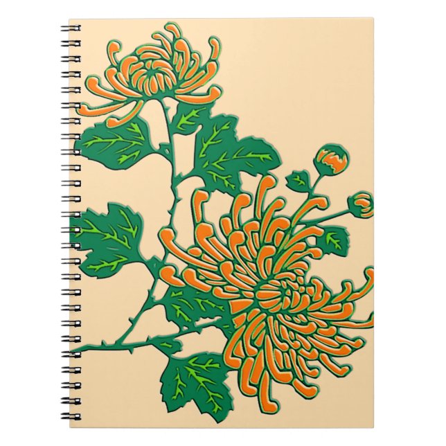 Chinese spider chrysanthemums  - light orange notebook (Front)
