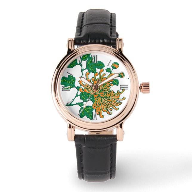 Chinese spider chrysanthemums  - light orange watch (Front)