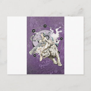 Chinese Spirit of the Tiger w Chinese Elemental Postcard