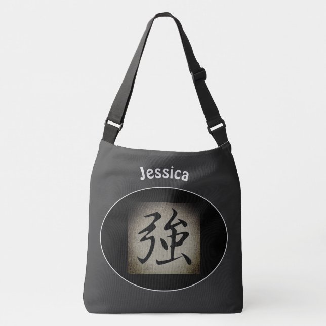 Chinese STRENGTH Symbol Personalized Crossbody Bag (Front)