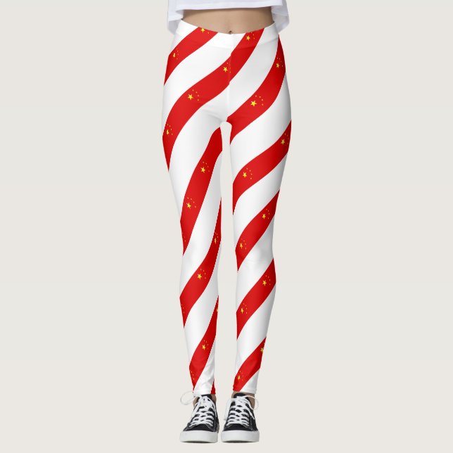 Chinese stripes flag leggings (Front)