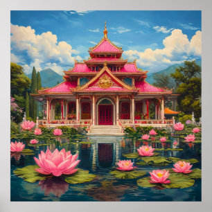 Chinese style landscape poster