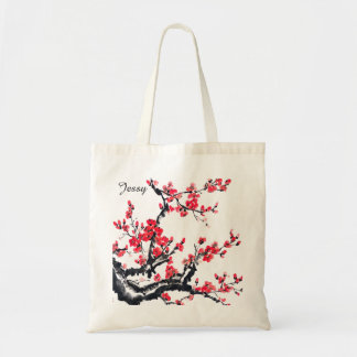 Chinese Style tote bag with Plum Blossom Paintings