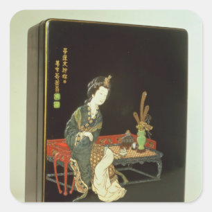 Chinese-style writing box square sticker