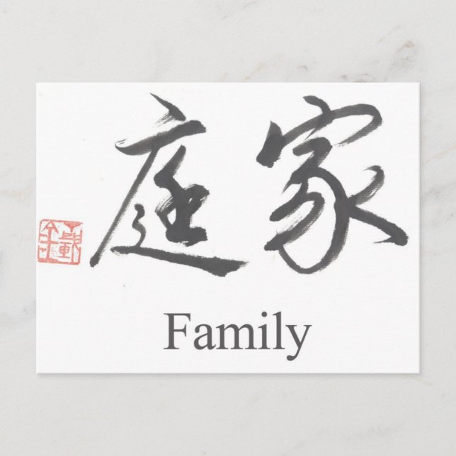 Chinese Symbol For Family Postcard (Front)