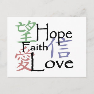 'Chinese symbols'  postcard