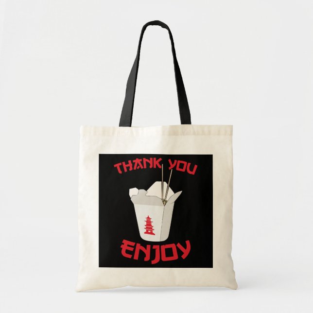 Chinese Takeout Food Thank You Box Chef Asian Tote Bag (Front)