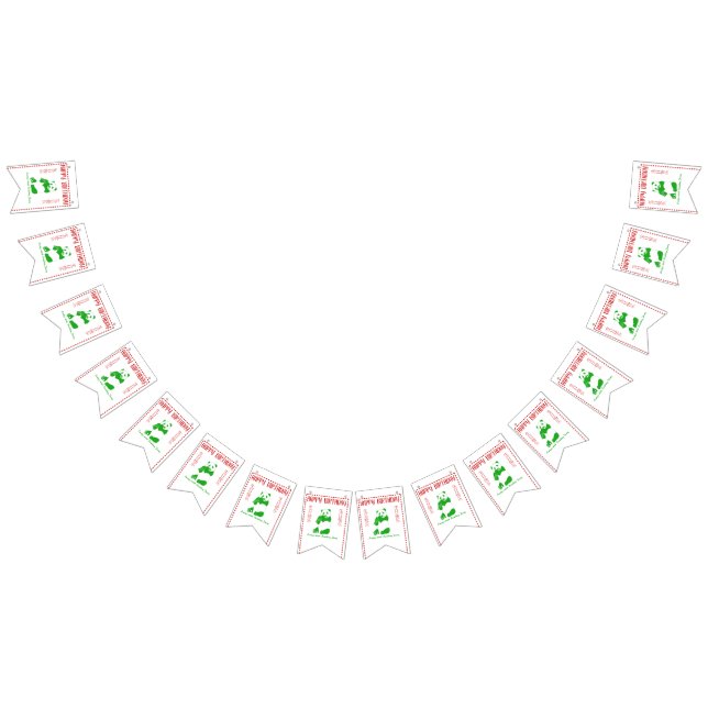 Chinese Takeout Restaurant Menu Custom Birthday Bunting Flags (All)