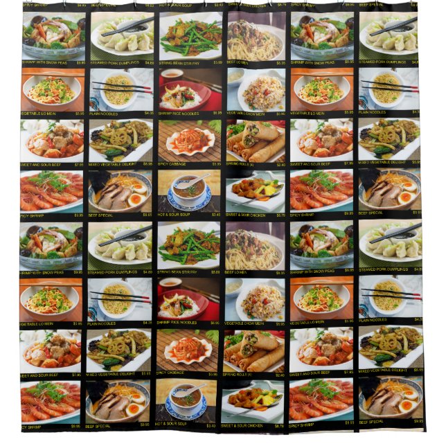 Chinese Takeout Restaurant Photo Menu Board  (Front)