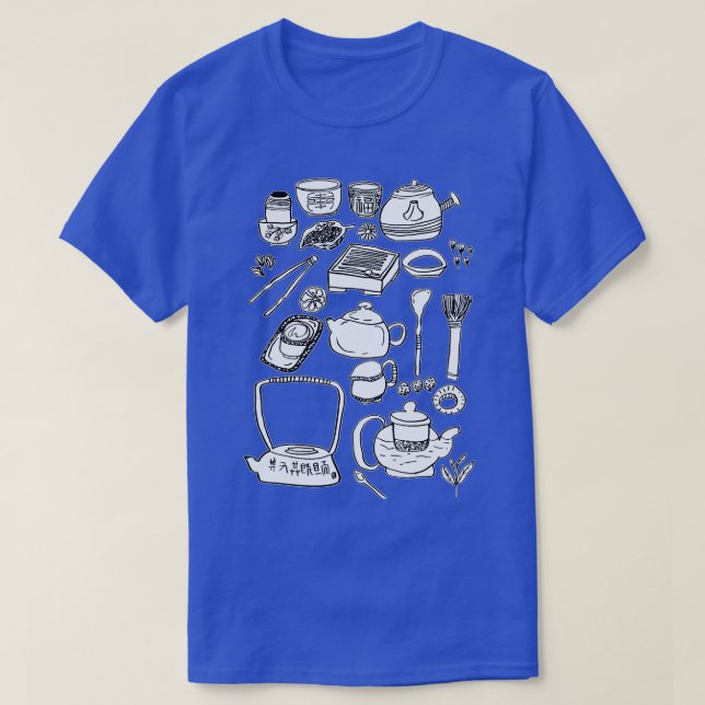 Chinese Tea Doodles T-Shirt (Design Front)