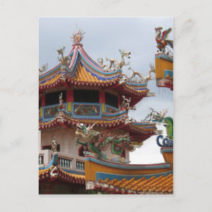 Chinese temple decoration postcard