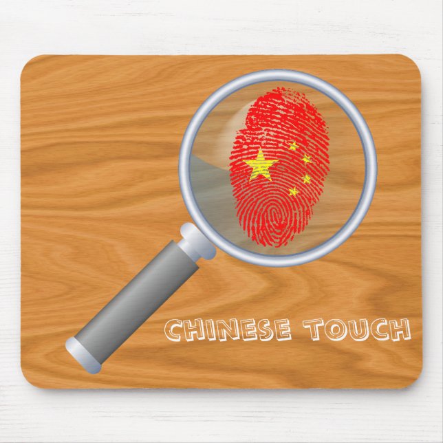 Chinese touch fingerprint flag mouse pad (Front)