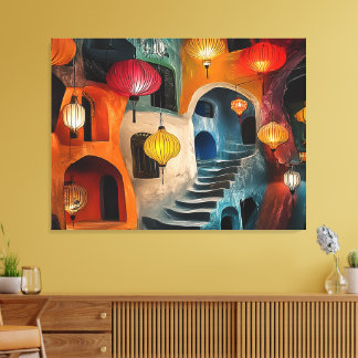 chinese town canvas print