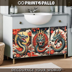 Chinese traditional dragon  wrapping paper sheet