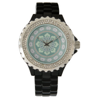 chinese traditional green rosette pattern watch
