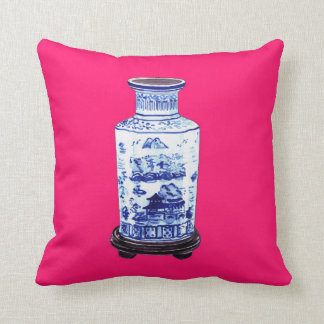 CHINESE VASE ON PINK PILLOW