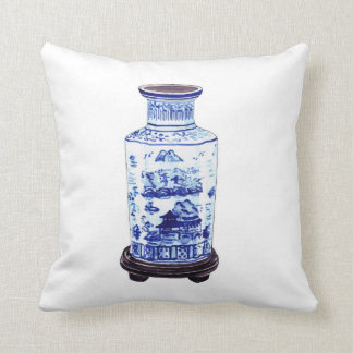 CHINESE VASE ON WHITE PILLOW