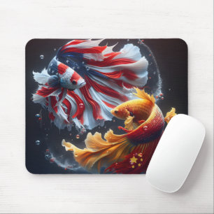 Chinese vs. American Betta Fish Mouse Pad