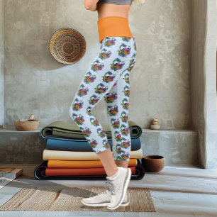 Chinese Water Dragon Koi Fish Capri Leggings
