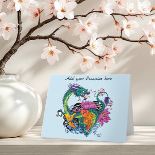 Chinese Water Dragon Koi Fish  Card