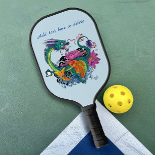 Chinese Water Dragon Koi Fish Pickleball Paddle