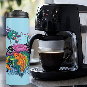 Chinese Water Dragon Koi Fish Thermal Tumbler