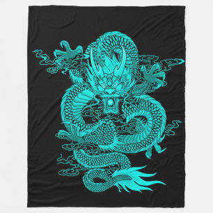 Chinese Water Emperor Dragon Fleece Blanket
