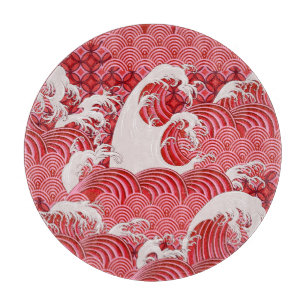 Chinese Waves: Decorative Seamless Style. Cutting Board
