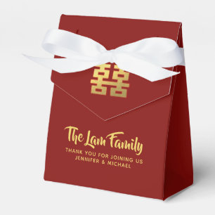 Chinese Wedding  中式婚礼礼盒喜欢个性化的红金现代优雅 Favor Box