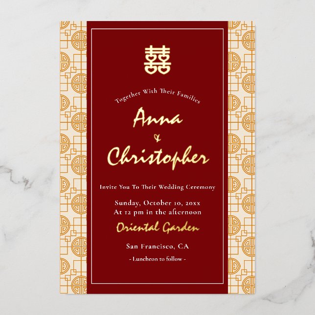 Chinese wedding auspicious bilingual peranakan (Front)