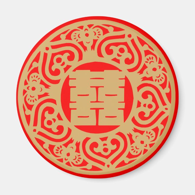 Chinese Wedding - Double happiness Magnet (Front)