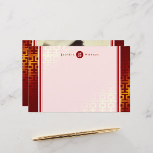 Chinese Wedding Red Double Happiness Stationery