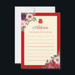 Chinese wedding red garden floral double happiness advice card<br><div class="desc">Realize your dream wedding with an oriental touch! You can customize the design by adding your names and wedding date etc. You are also welcome to reach out to me for any special design which is uniquely for you. Double happiness symbol and red decorations are the must have items for...</div>