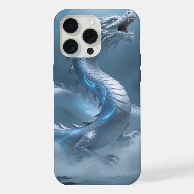 Chinese White Blue Dragon Art Fantasy Design With  iPhone Case (Back)