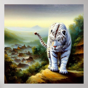Chinese White Tiger (12) Poster