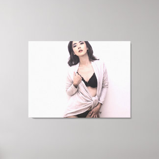 chinese woman showing bra and pants canvas print