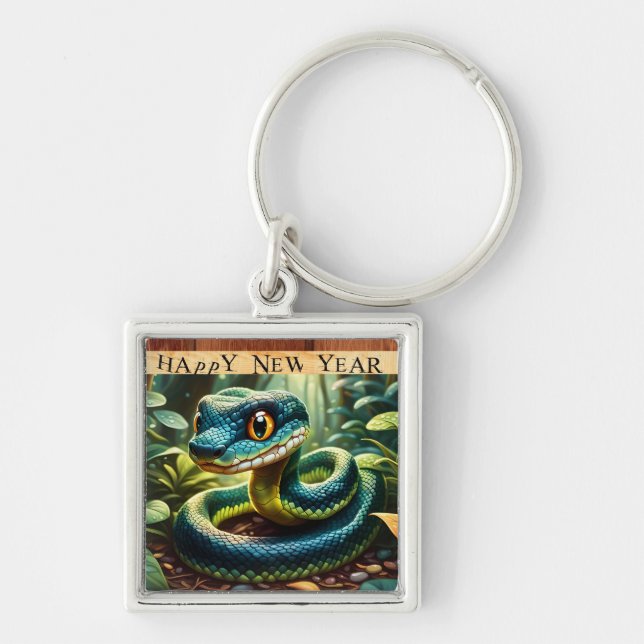 Chinese Wood Snake Year 2025 MSqK Keychain (Front)