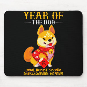 Chinese Year Of The Dog Zodiac Sign Happy Lunar Ne Mouse Pad