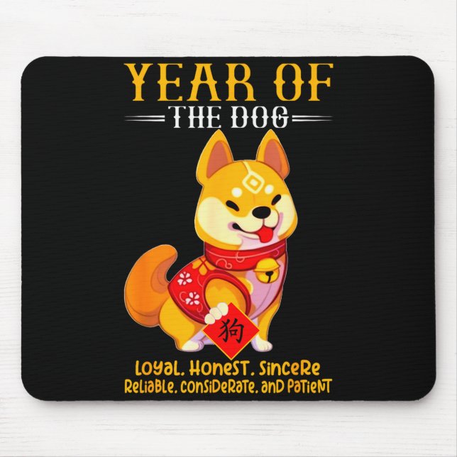 Chinese Year Of The Dog Zodiac Sign Happy Lunar Ne Mouse Pad (Front)