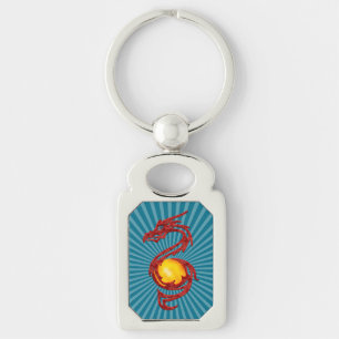 Chinese Year of the Dragon Metalic Red Keychain