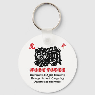 Chinese Year of The Fire Tiger 1986 Gift Keychain