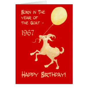 Chinese Year of the Goat Born in 1967 Birthday