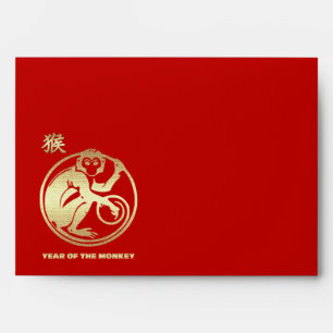 Chinese Year of the Monkey Red Gold Hong Bao  Envelope