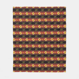 Chinese Year of the Ox Elegant Floral Fleece Blanket