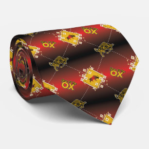 Chinese Year of the Ox Elegant Floral Tie