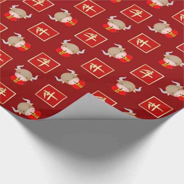Chinese Year of the Ox Gift Wrapping Paper (Corner)