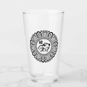 Chinese Year of the Pig Gift Glass