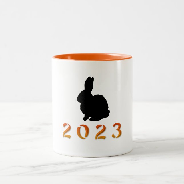 Chinese Year of the Rabbit 2023 Two-Tone Coffee Mug (Center)