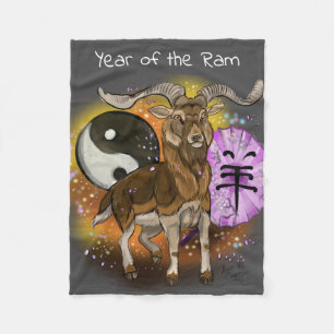 Chinese Year of the Ram Fleece Blanket